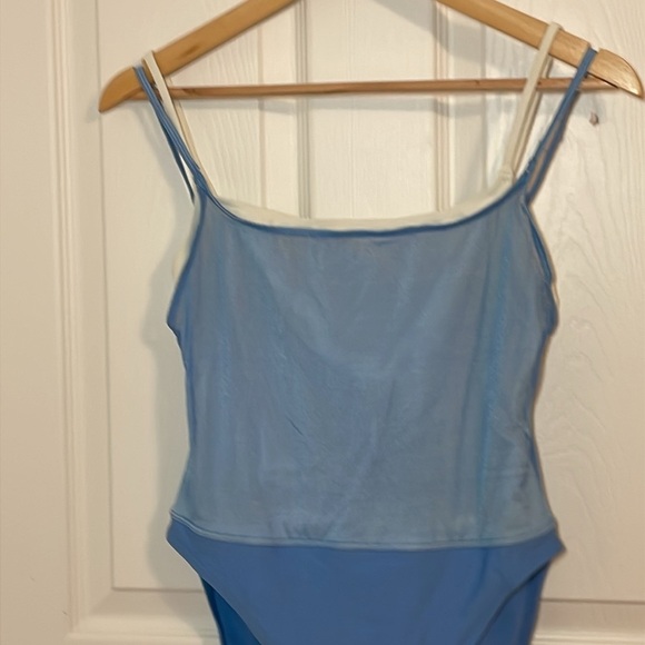 Anne Cole 90s Light Blue Swimsuit, made in USA, Size 10 - Picture 2 of 9